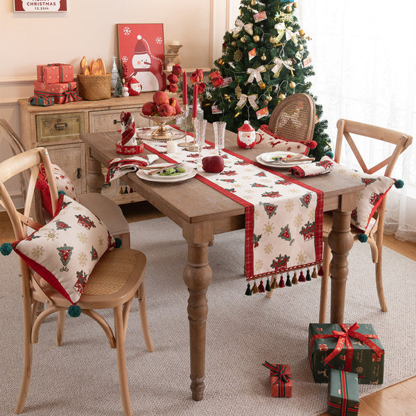 Christmas Deer Woven Jacquard Table Runner