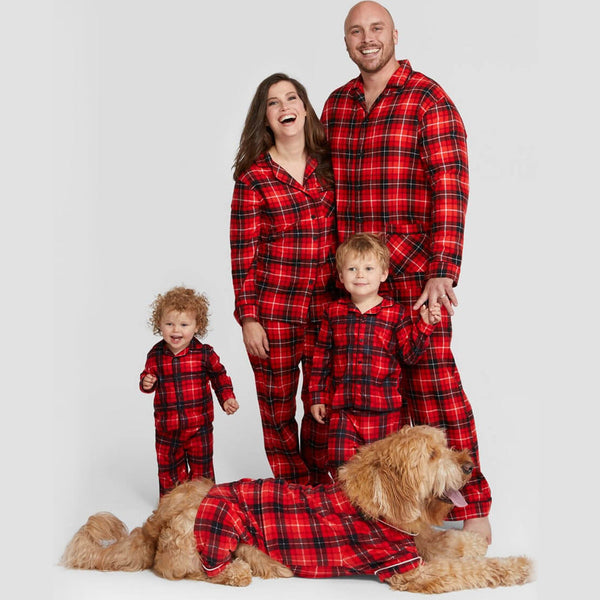 Family Parent-Child Christmas Family Matching Plaid Long Sleeve Pajamas