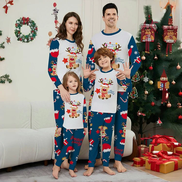 Christmas Fawn Printed Family Matching Christmas Pajamas Sets