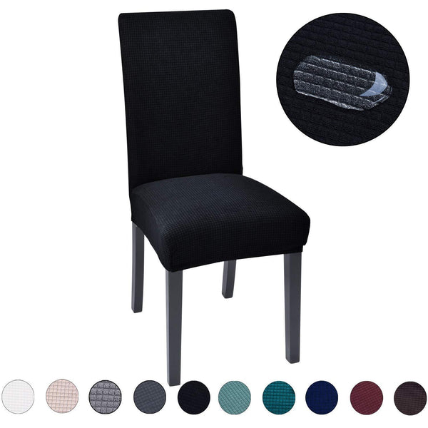 Solid Color Waterproof Stretchable Chair Covers Black