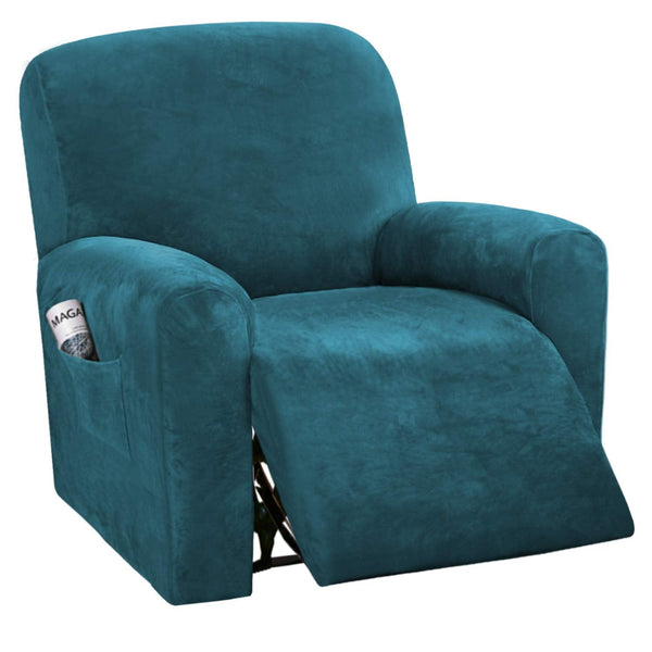 Velvet Stretch Recliner Slipcover DEEP TEAL