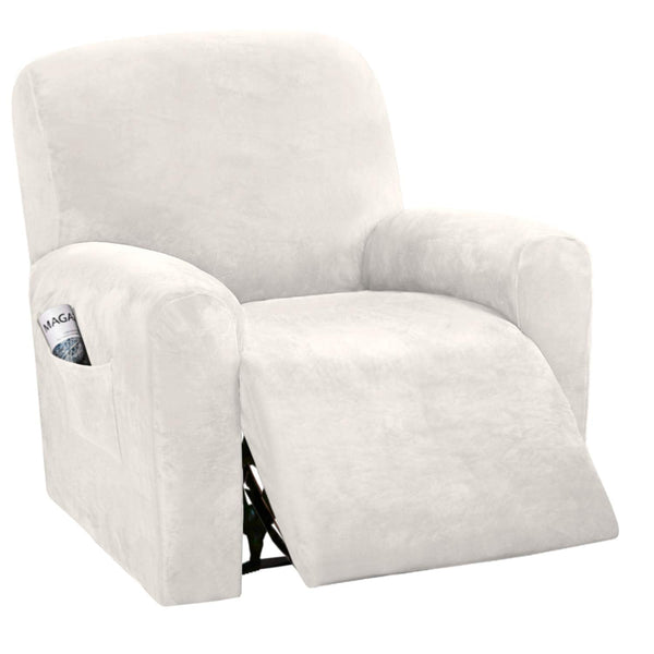 Velvet Stretch Recliner Slipcover BEIGE