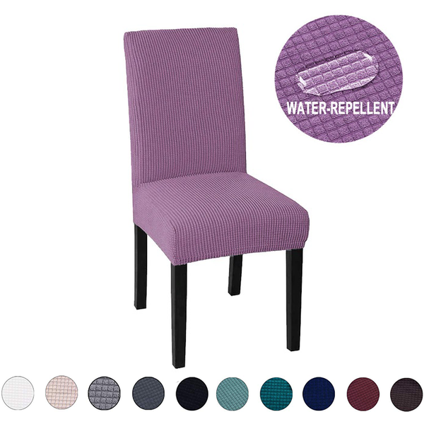 Solid Color Waterproof Stretchable Chair Covers Purple